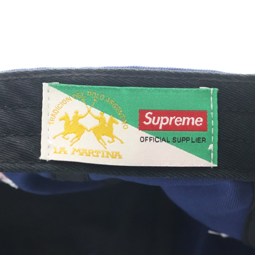SUPREME(シュプリーム) 24SS La Martina Jacob & Co. 6-Panel Cap フロントロゴ刺繍 6パネルキャップ ブルー