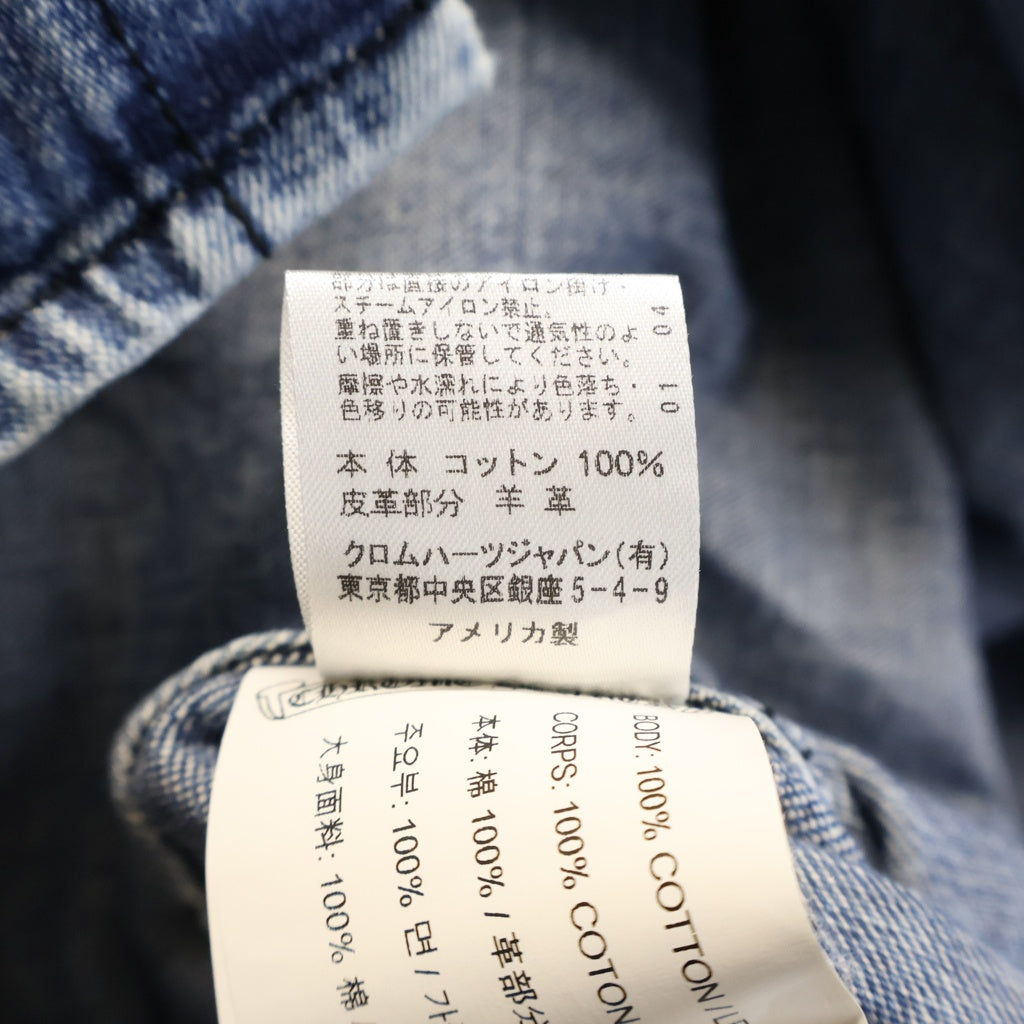 CHROME HEARTS(クロムハーツ) DENIM WESTERN 袖クロスパッチ デニム ウェスタンシャツ 長袖シャツ インディゴ