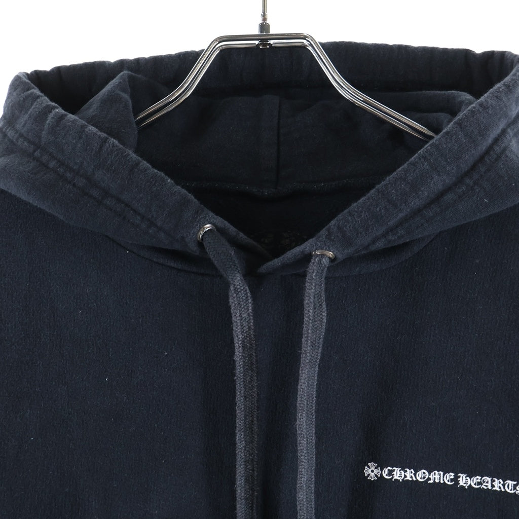 CHROME HEARTS(クロムハーツ) Cross Tire Track Pullover Hoodie バックセメタリークロス タイヤトラック プルオーバーフーディー パーカー ブラック