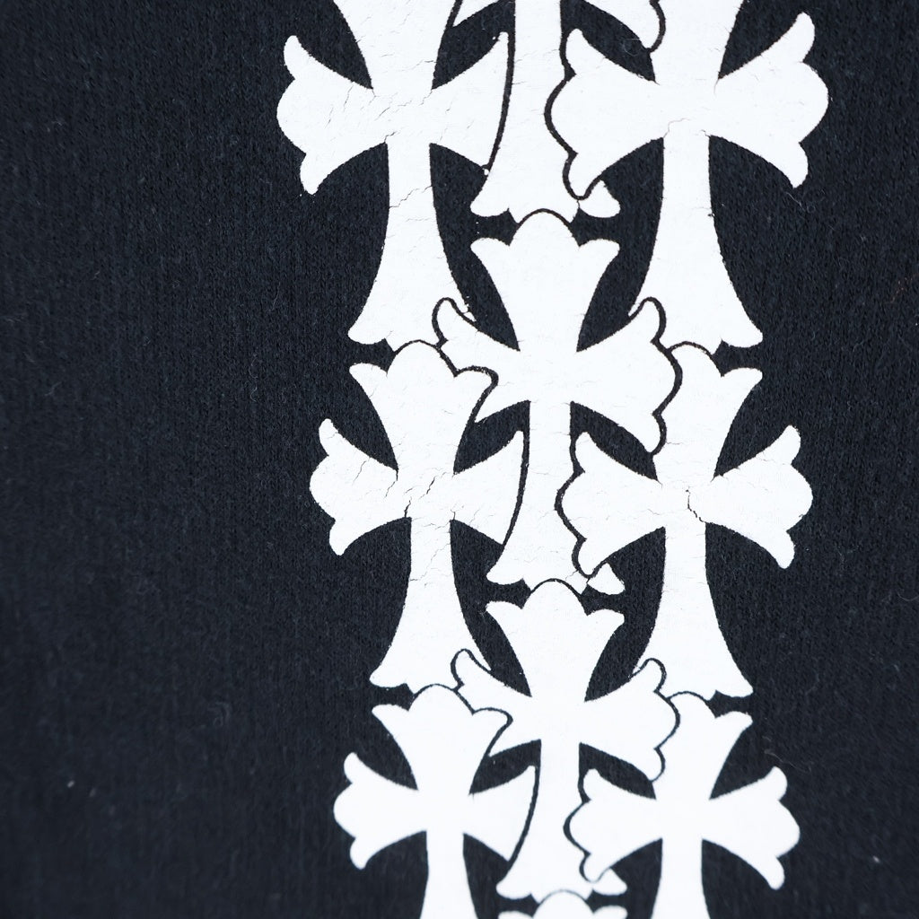 CHROME HEARTS(クロムハーツ) Cross Tire Track Pullover Hoodie バックセメタリークロス タイヤトラック プルオーバーフーディー パーカー ブラック
