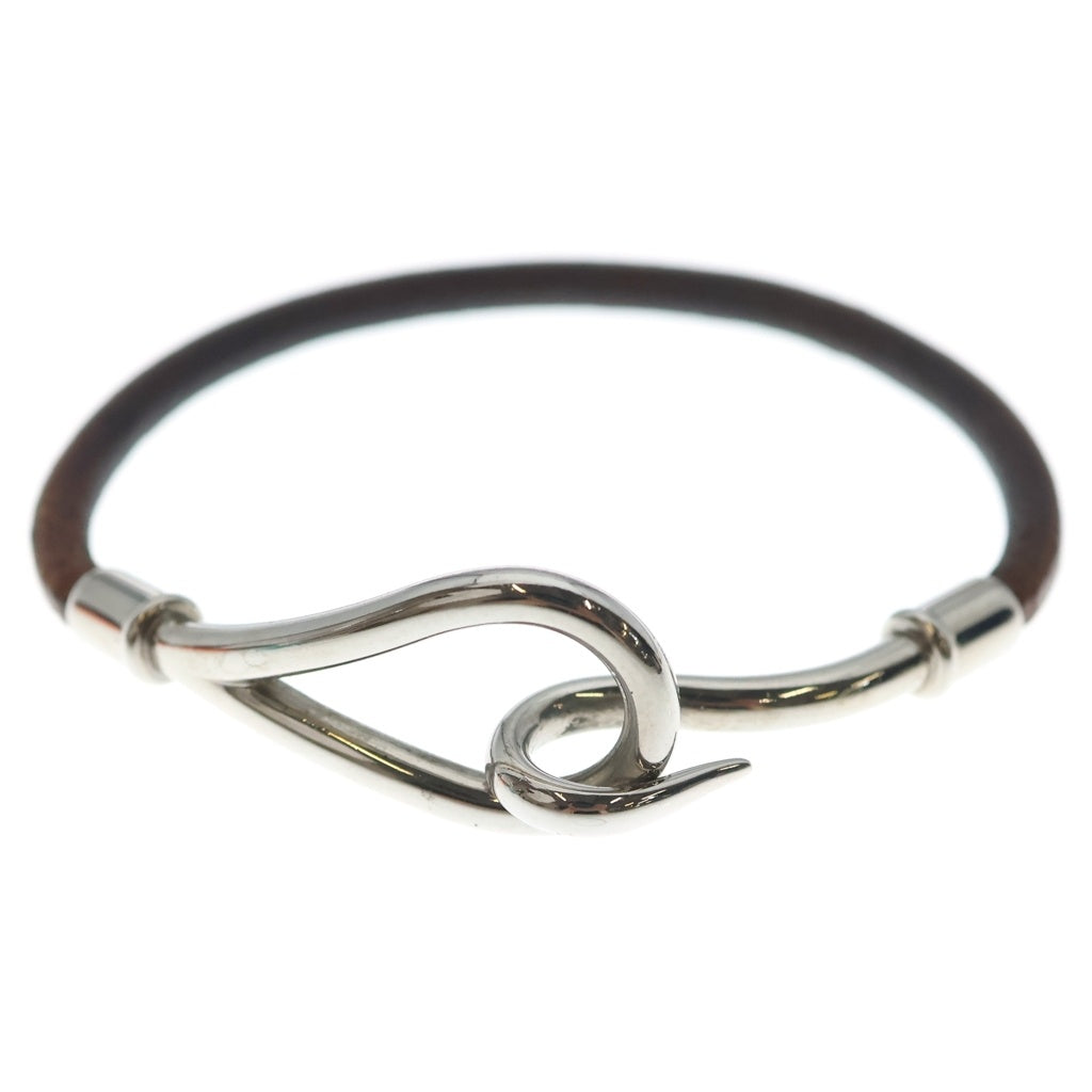 HERMES(エルメス) ジャンボ レザー シルバー ブレスレット ブラウン/シルバー レディース