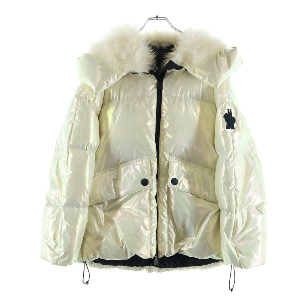 MONCLER GRENOBLE(モンクレールグルノーブル) 21AW Middle Length Down Jacket ミドルレングス ダウンジャケット ファー付き ホワイト G20981A00023 54ANB レディース