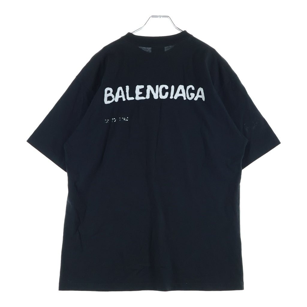 BALENCIAGA(バレンシアガ) Hand Drawn T-SHIRT ハンドドローイング 半袖Tシャツ カットソー 両面ロゴプリント ブラック 641675 TOVO5