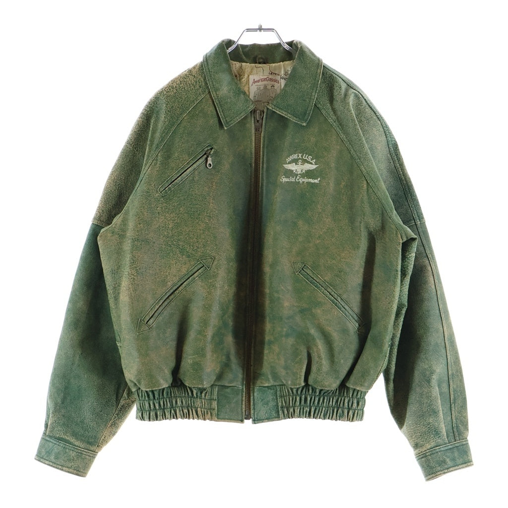 AVIREX(アヴィレックス) American Classic Flight Jacket アメリカンクラシック フライトレザー ジャケット グリーン