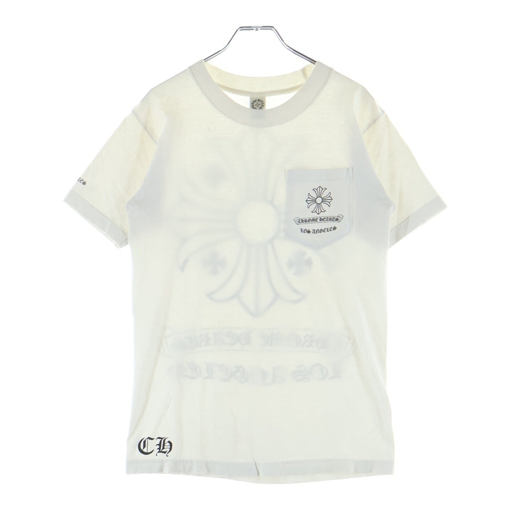 CHROME HEARTS(クロムハーツ) OLD CH PLUS オールド ロサンゼルス バックCH プラス プリント 半袖Tシャツ カットソー ホワイト