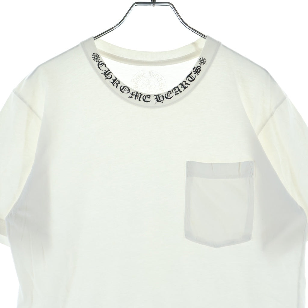 CHROME HEARTS(クロムハーツ) NECK LOGO S/S TEE ネックロゴプリント クルーネック半袖Tシャツ カットソー ホワイト