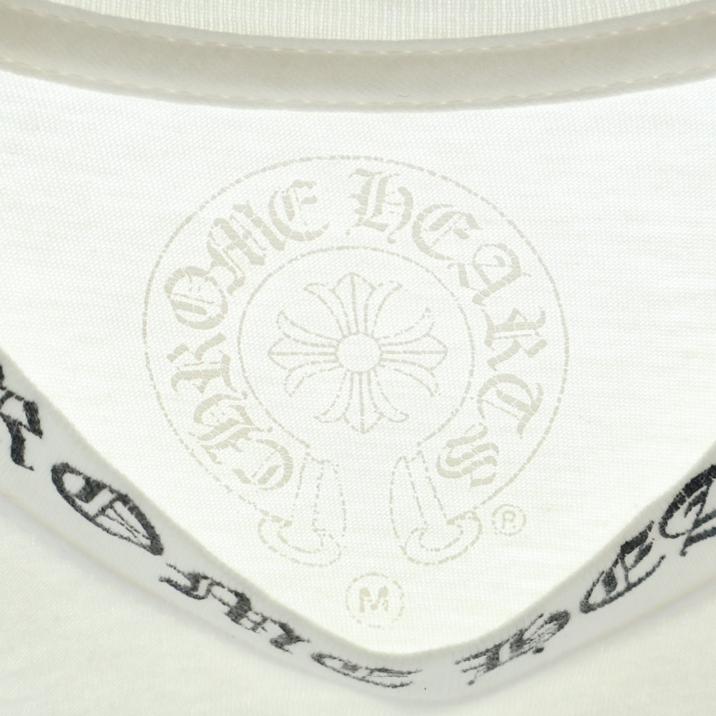 CHROME HEARTS(クロムハーツ) NECK LOGO S/S TEE ネックロゴプリント クルーネック半袖Tシャツ カットソー ホワイト