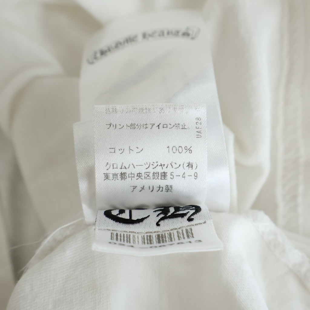 CHROME HEARTS(クロムハーツ) NECK LOGO S/S TEE ネックロゴプリント クルーネック半袖Tシャツ カットソー ホワイト