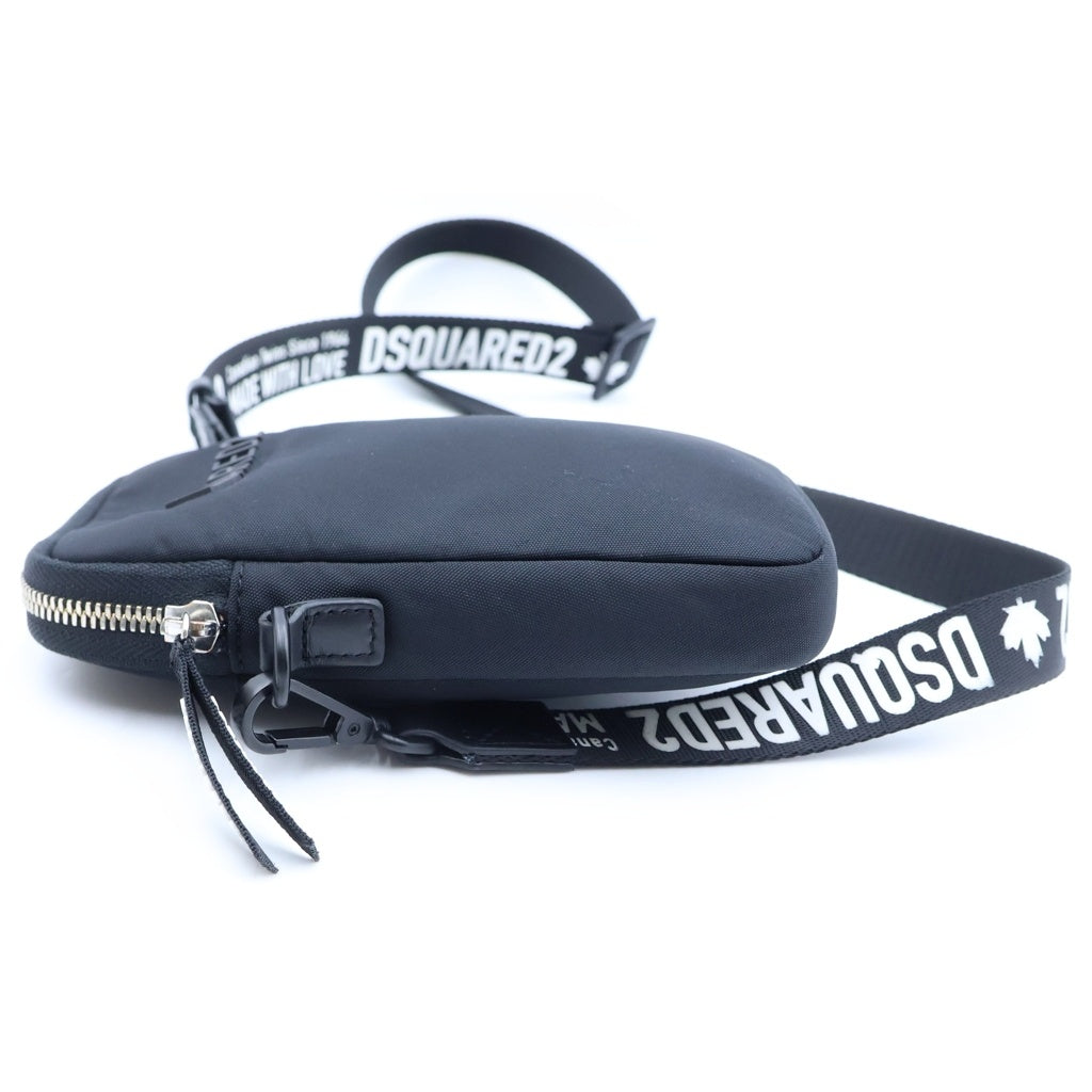 DSQUARED2(ディースクエアード) Logo Shoulder Bag ロゴストラップ ショルダーバッグ ブラック D2CBM00491680