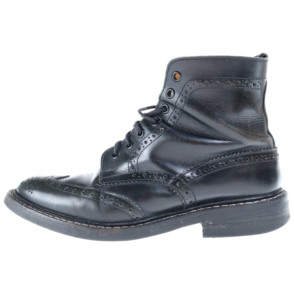 Tricker's(トリッカーズ) MALTON COMMANDO SOLE マルトン コマンドソール ウイングチップ レースアップ レザー カントリーブーツ ブラック 3 7/8 M2508