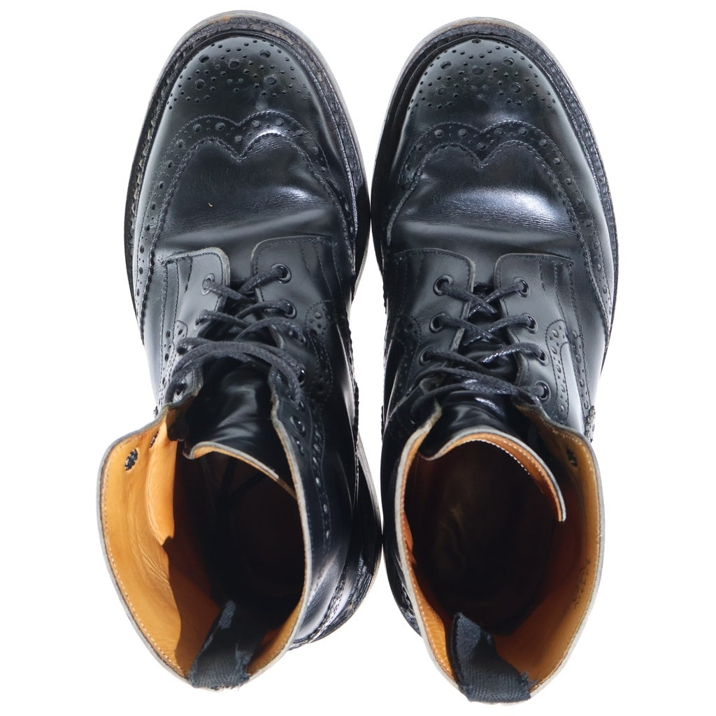 Tricker's(トリッカーズ) MALTON COMMANDO SOLE マルトン コマンドソール ウイングチップ レースアップ レザー カントリーブーツ ブラック 3 7/8 M2508