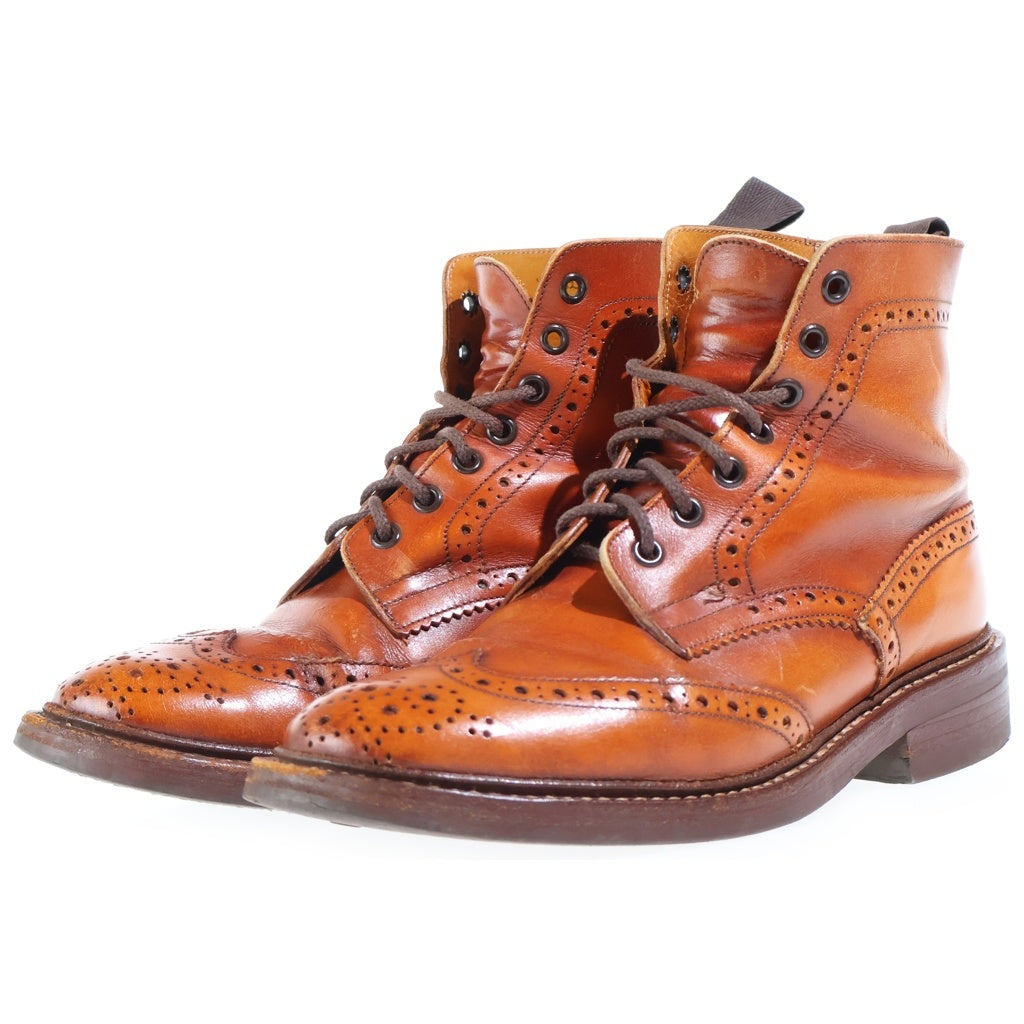 Tricker's(トリッカーズ) MALTON COMMANDO SOLE マルトン コマンドソール ウイングチップ レースアップ レザー カントリーブーツ ブラウン M2508