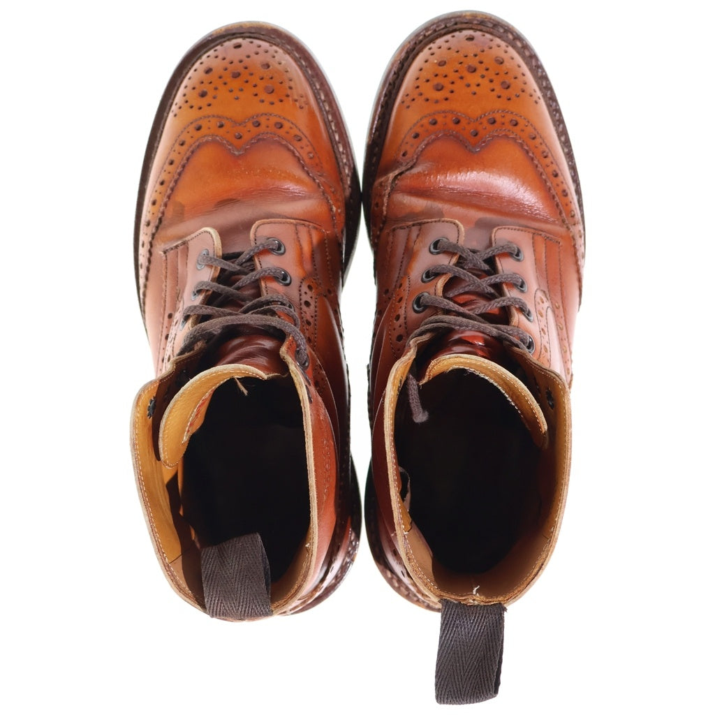Tricker's(トリッカーズ) MALTON COMMANDO SOLE マルトン コマンドソール ウイングチップ レースアップ レザー カントリーブーツ ブラウン M2508