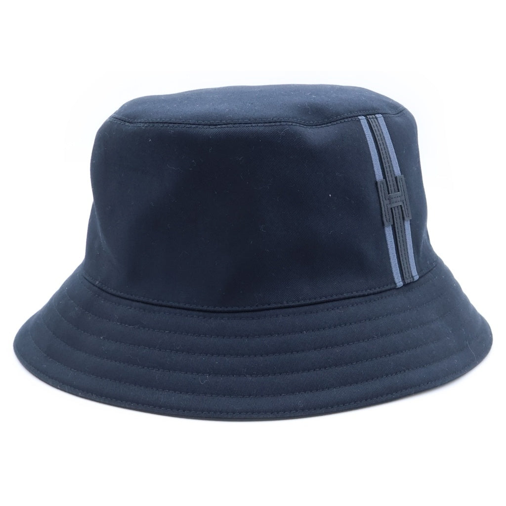 HERMES(エルメス) FRED H STRIPE Hストライプ バケットハット 帽子 ブラック H242069N