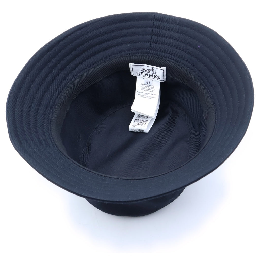 HERMES(エルメス) FRED H STRIPE Hストライプ バケットハット 帽子 ブラック H242069N