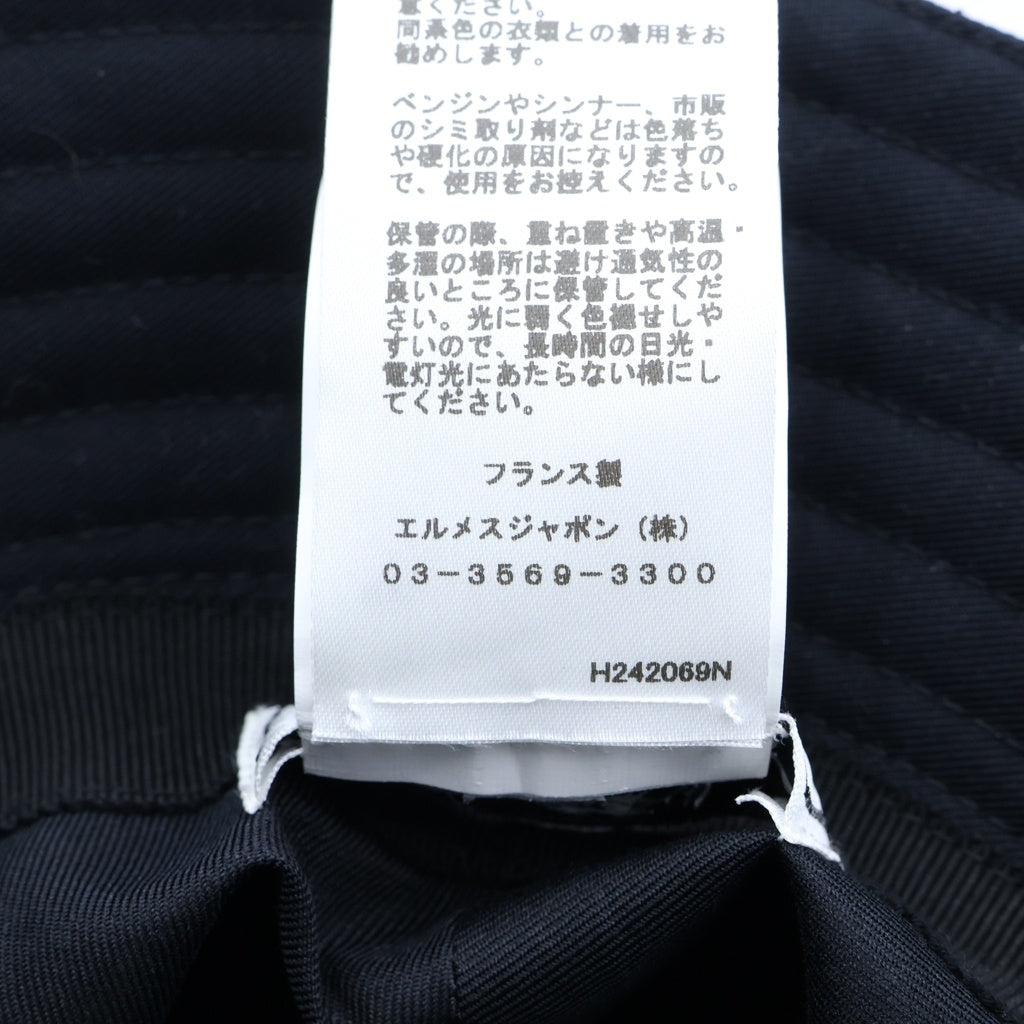 HERMES(エルメス) FRED H STRIPE Hストライプ バケットハット 帽子 ブラック H242069N