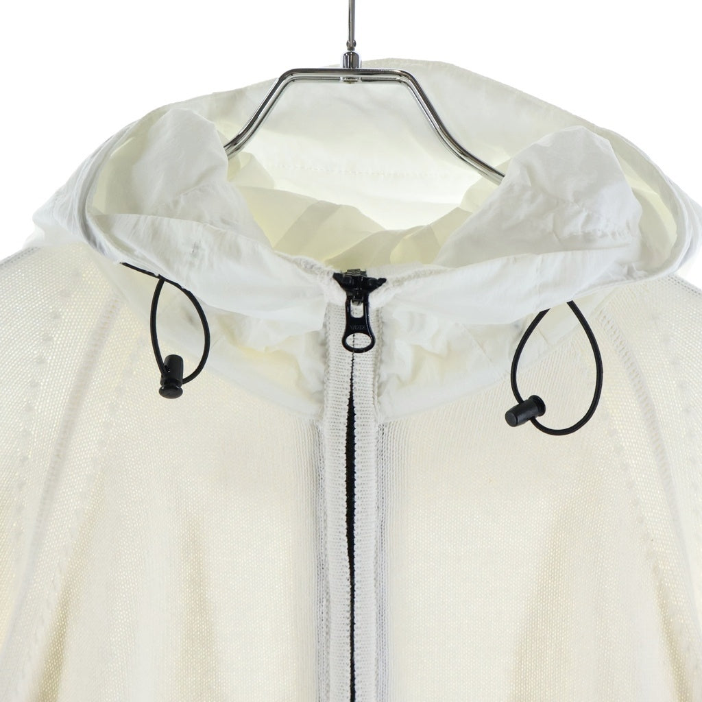 C.P. Company(シーピーカンパニー) COTTON MIXED HOODED KNIT コットン ナイロン ミックス ジップアップジャケット ホワイト 16CMKN047A-005367M