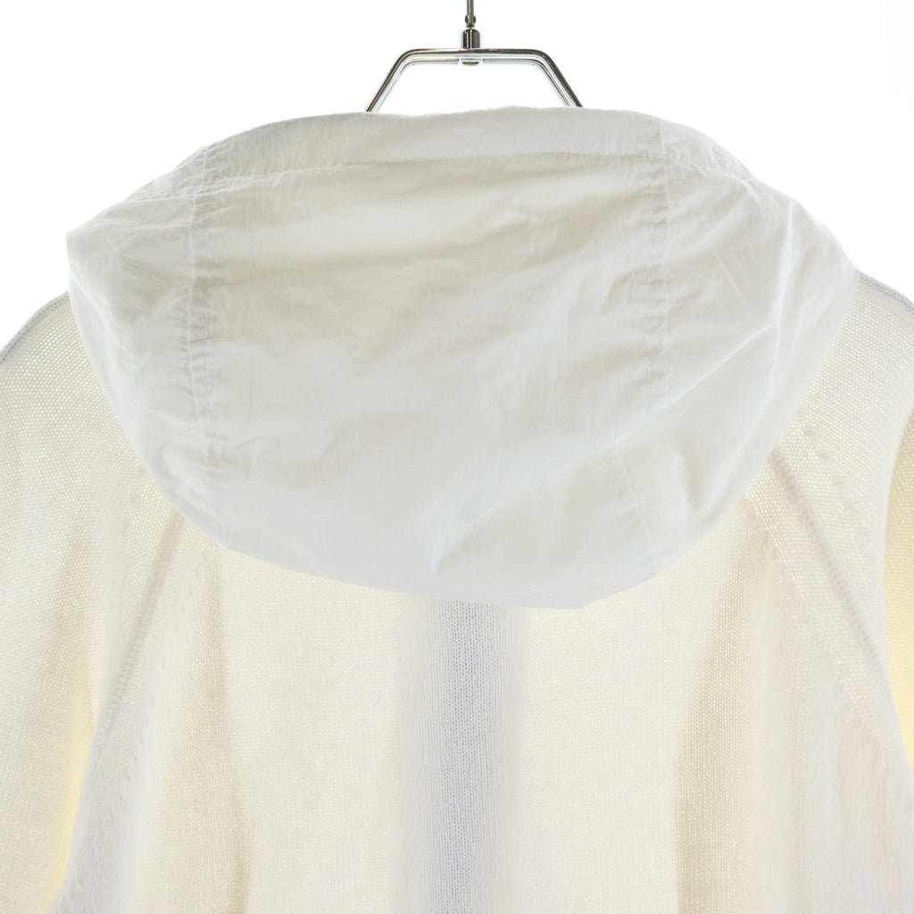 C.P. Company(シーピーカンパニー) COTTON MIXED HOODED KNIT コットン ナイロン ミックス ジップアップジャケット ホワイト 16CMKN047A-005367M