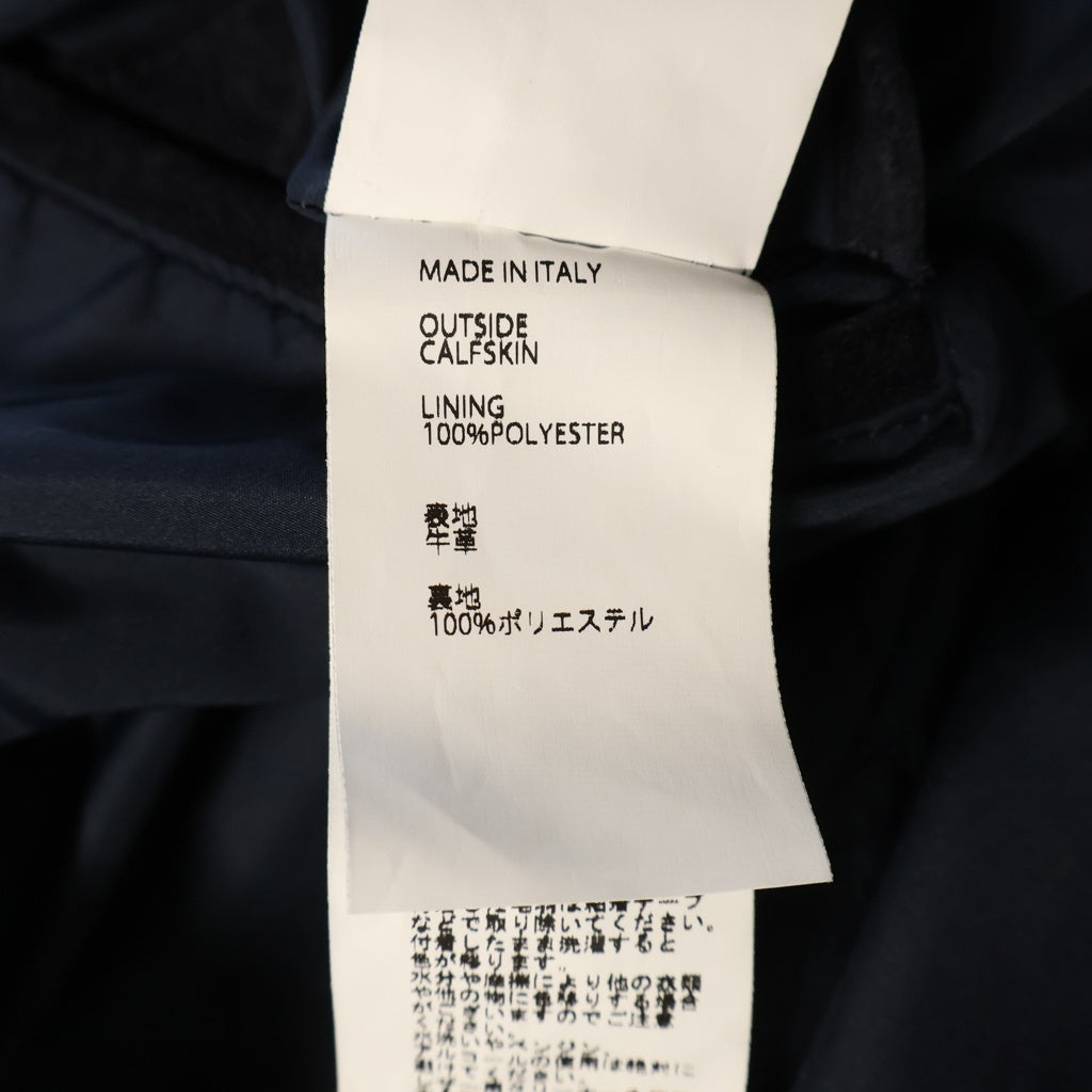 EMMETI(エンメティ) JURI ユリ カウレザー シングルライダースジャケット ナイトブルー 8803-91