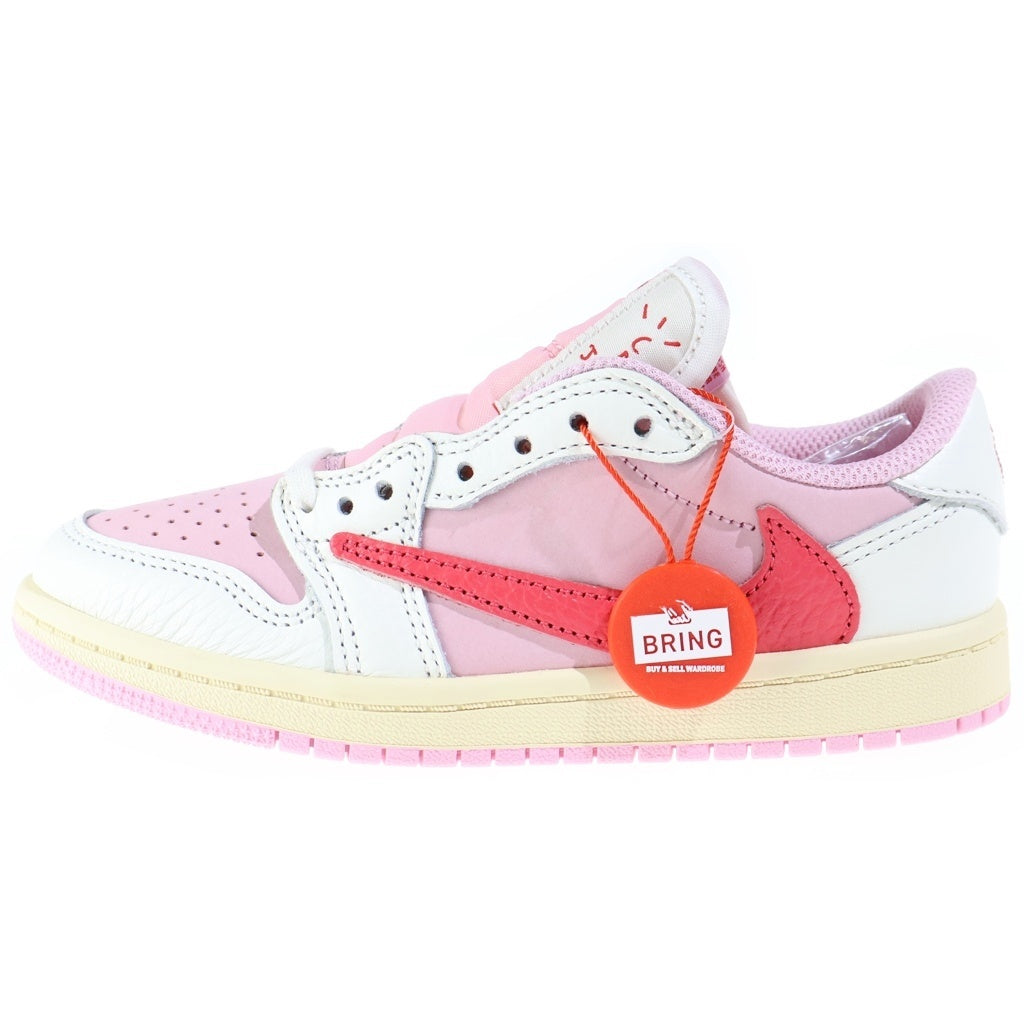 NIKE(ナイキ) ×TRAVIS SCOTT AIR JORDAN1 LOW PS トロピカルピンク ジュニア ローカットスニーカー ピンク/ホワイト キッズ US1Y/20.0cm IQ7605-101
