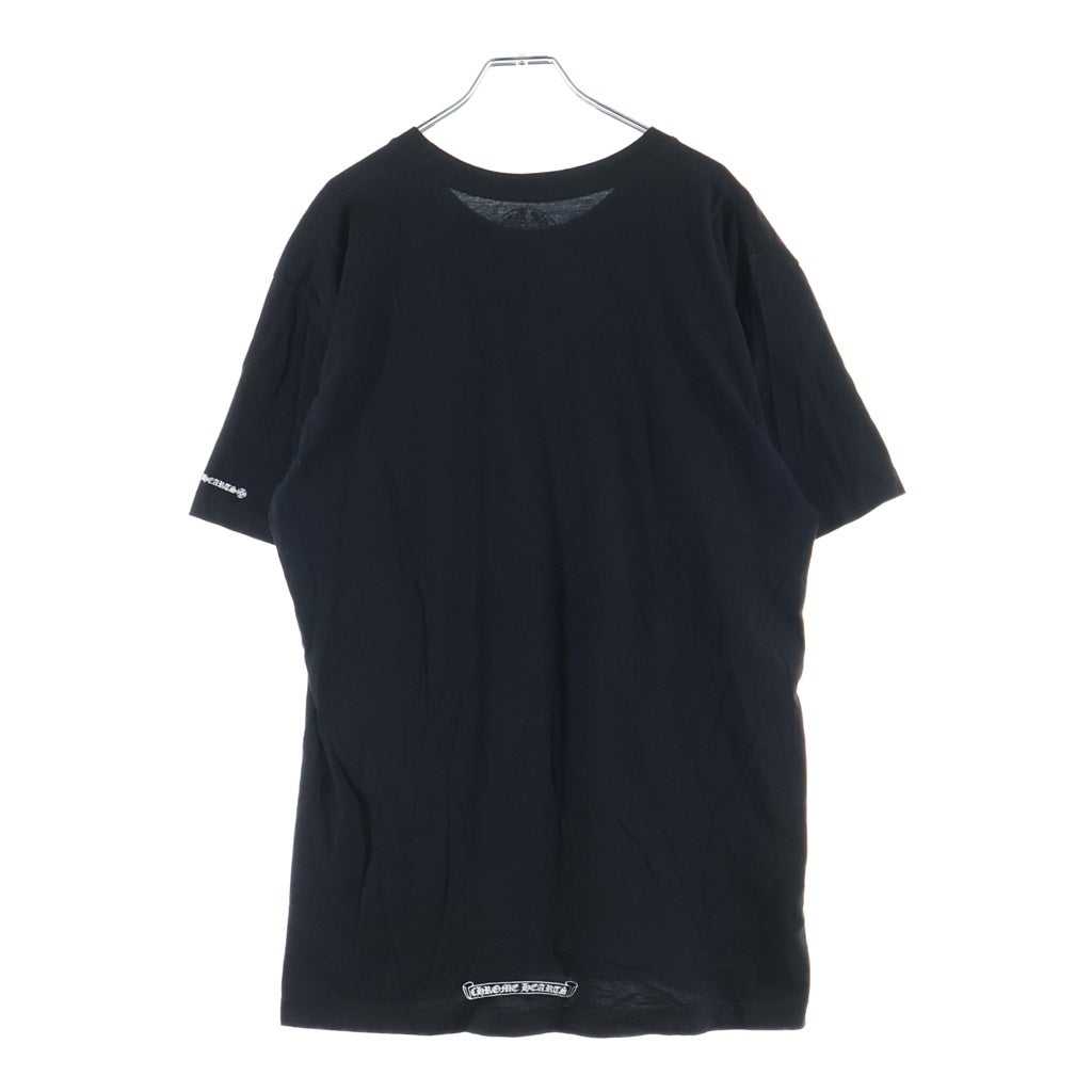 CHROME HEARTS(クロムハーツ) NECK LOGO S/S TEE ネックロゴプリント チェストポケット クルーネック半袖Tシャツ カットソー ブラック