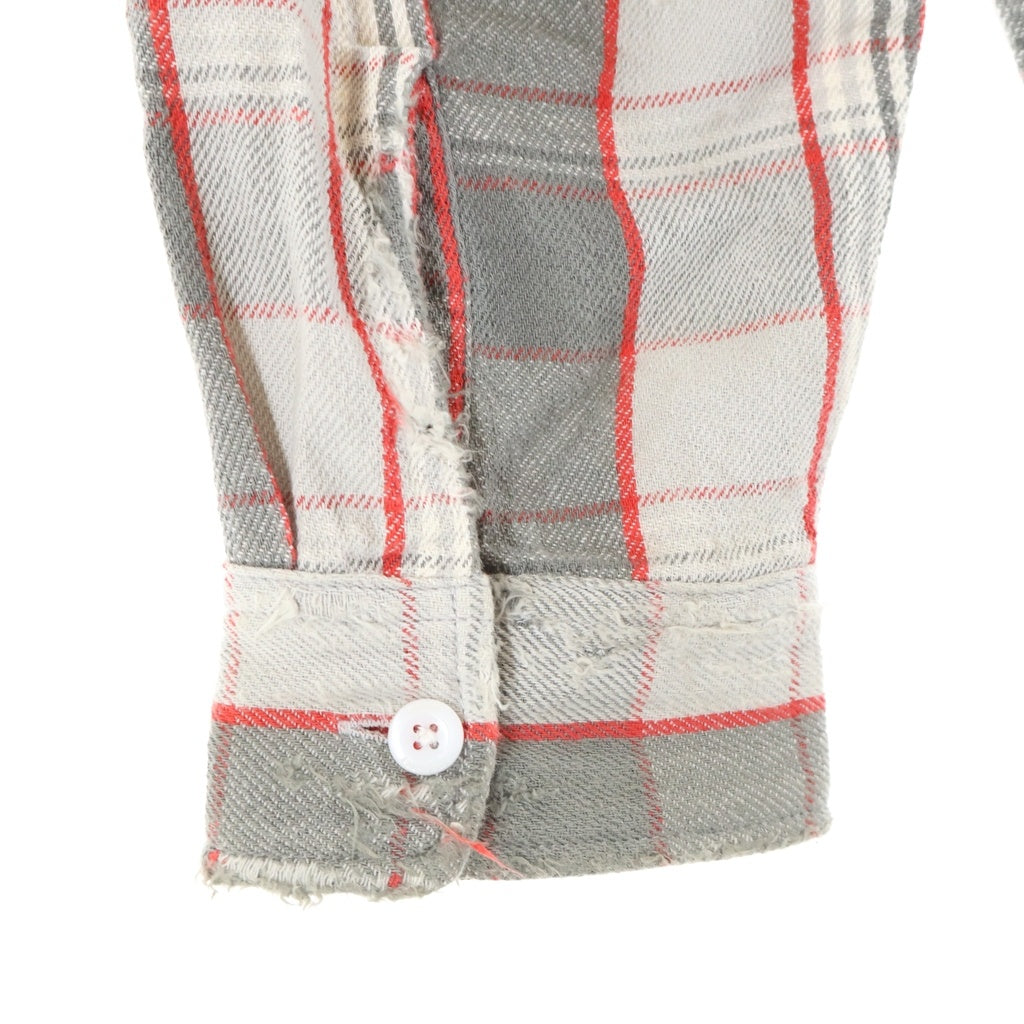 SAINT MICHAEL(セントマイケル) 22AW ×SHERMER ACADEMY FRANNEL SHIRT RED シャーマーアカデミー フランネル 長袖シャツ グレー/レッド SM-A22-0000-060