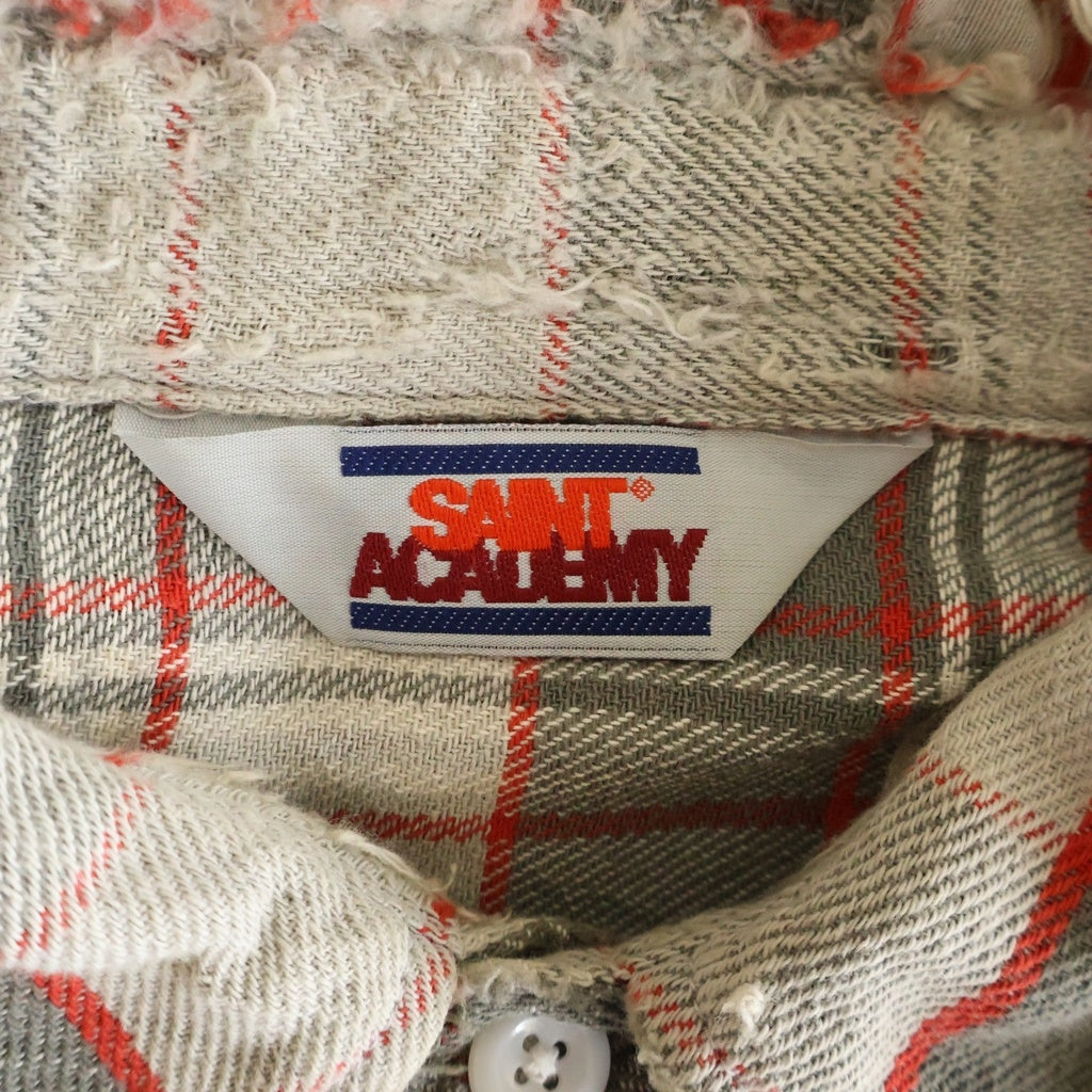 SAINT MICHAEL(セントマイケル) 22AW ×SHERMER ACADEMY FRANNEL SHIRT RED シャーマーアカデミー フランネル 長袖シャツ グレー/レッド SM-A22-0000-060
