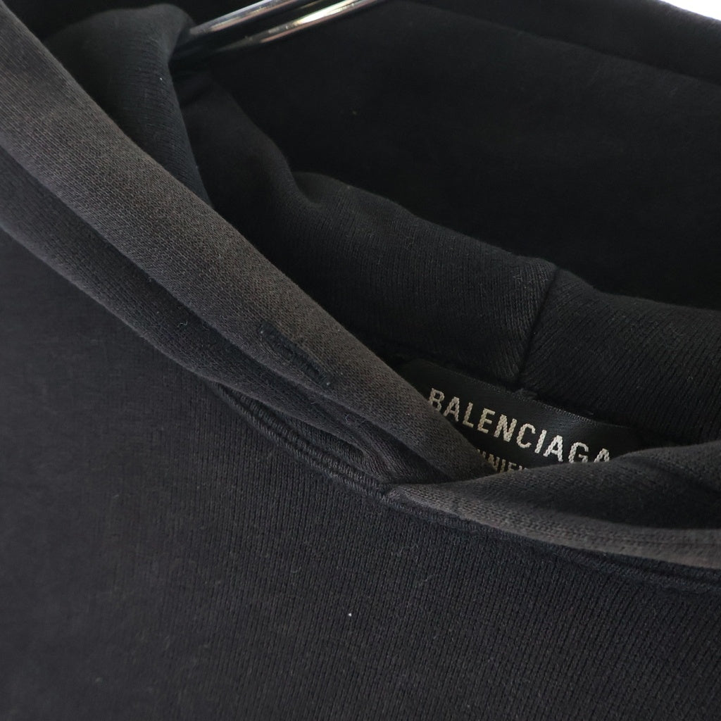 BALENCIAGA(バレンシアガ) 21AW Playstation Boxy Hoodie プレイステーション5 プリントオーバーサイズフーディ プルオーバーパーカー ブラック 651799 TKVF4