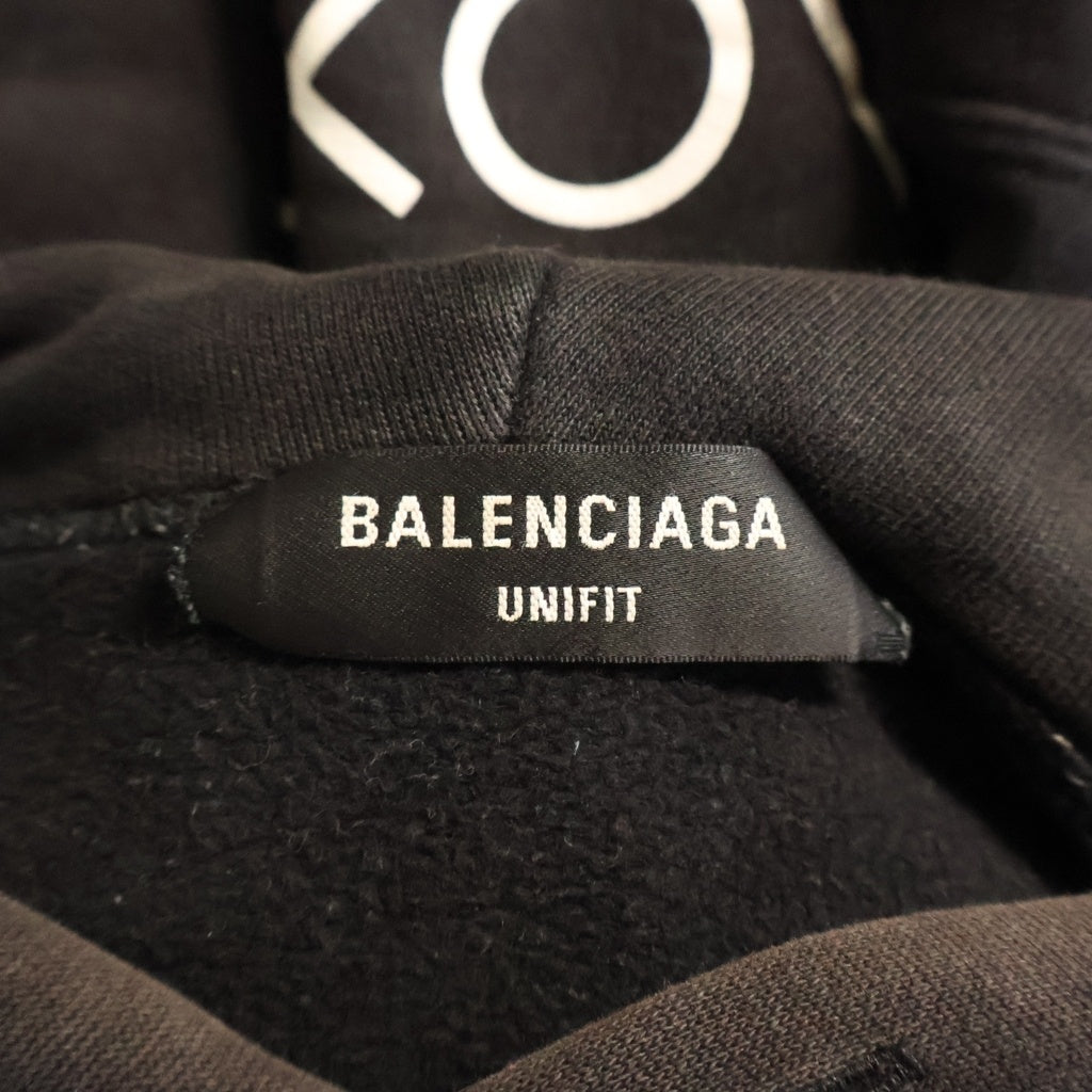 BALENCIAGA(バレンシアガ) 21AW Playstation Boxy Hoodie プレイステーション5 プリントオーバーサイズフーディ プルオーバーパーカー ブラック 651799 TKVF4