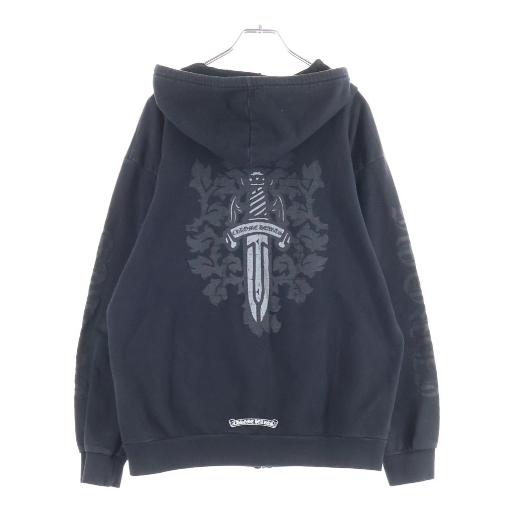 CHROME HEARTS(クロムハーツ) SWTSHRT HD ZIP バックヴァインダガープリントジップアップパーカー ブラック