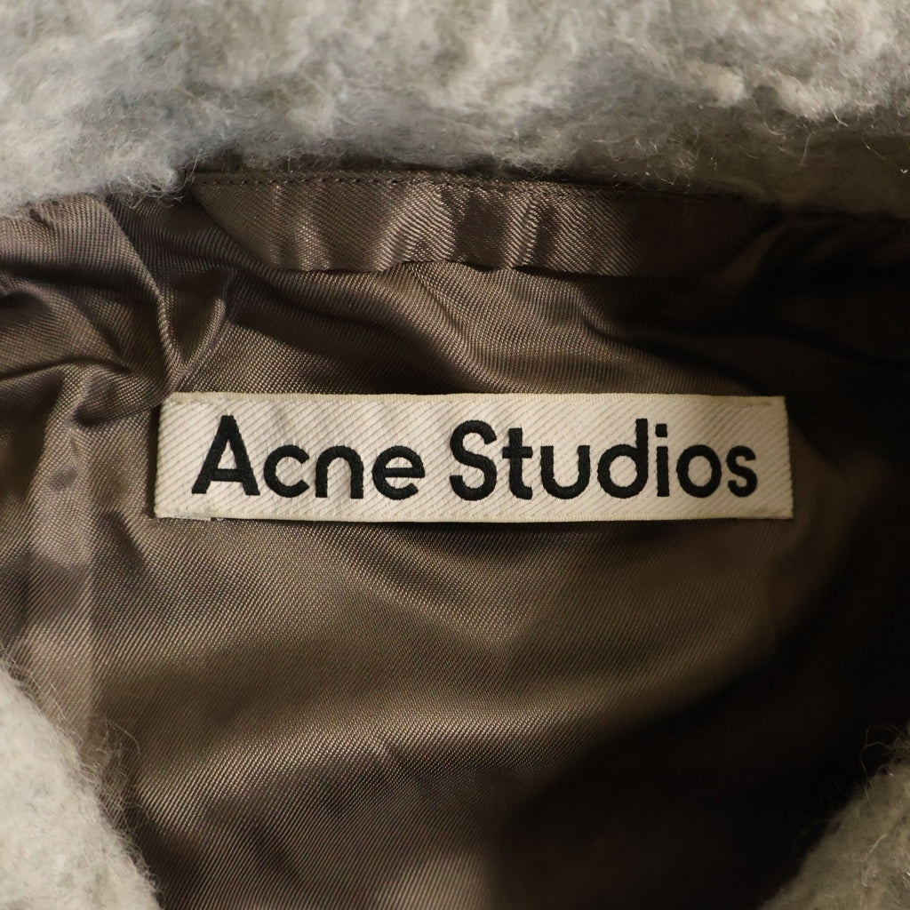 Acne Studios(アクネ ストゥディオズ) Pilled Wool-blend Overshirt ウール オーバーシャツジャケット レディース グレー FN-WN-OUTW000409