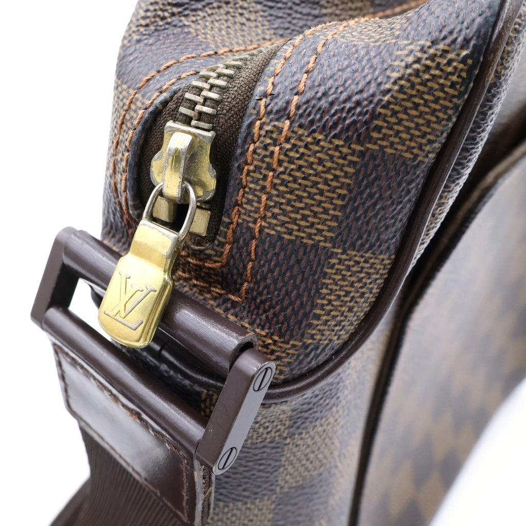 LOUIS VUITTON(ルイヴィトン) ダミエ オラフPM ショルダーバッグ ブラウン レザー×PVC ゴールド金具 N41442