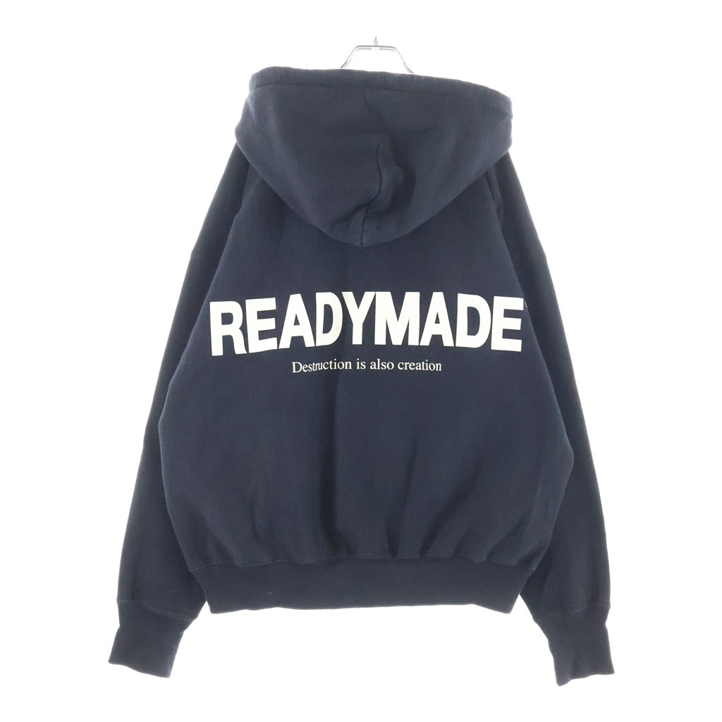 READY MADE(レディメイド) 23AW SMILE HOODIE スマイルフーディー バックロゴプリント プルオーバーパーカー ブラック RE-CO-BK-00-00-245
