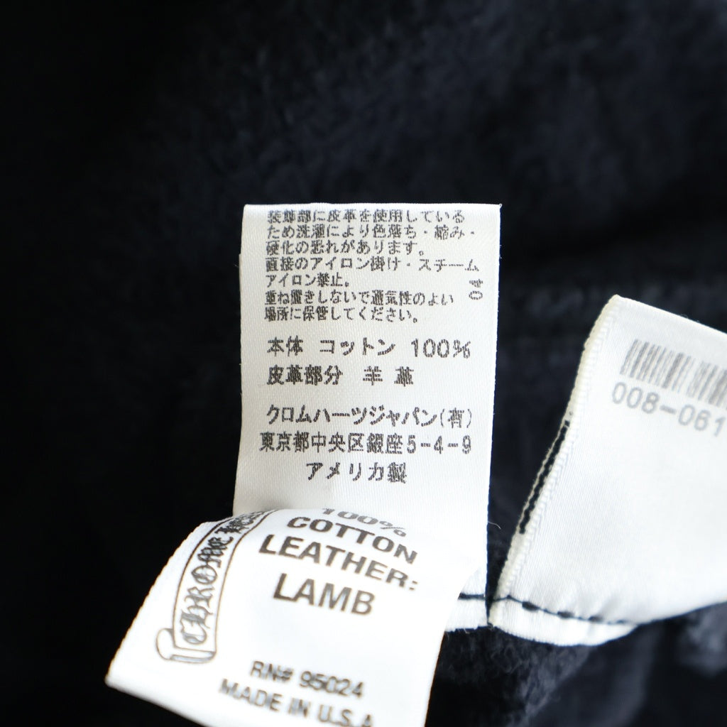 CHROME HEARTS(クロムハーツ) OLD 袖クロスパッチ付きハーフジップパーカー ブラック