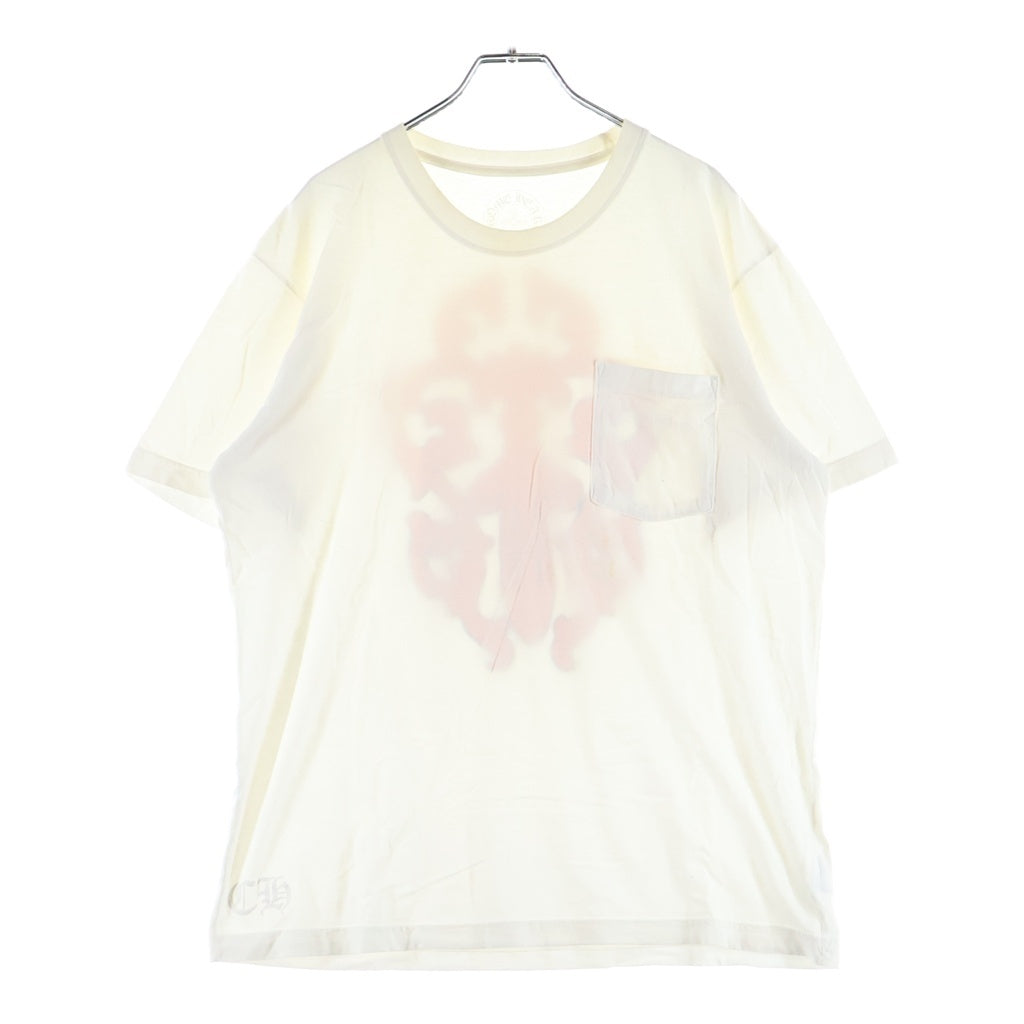 CHROME HEARTS(クロムハーツ) Striped Vne Dagger ストライプヴァインダガー プリント 半袖Tシャツカットソー ホワイト/オレンジ