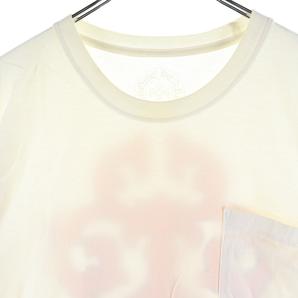 CHROME HEARTS(クロムハーツ) Striped Vne Dagger ストライプヴァインダガー プリント 半袖Tシャツカットソー ホワイト/オレンジ
