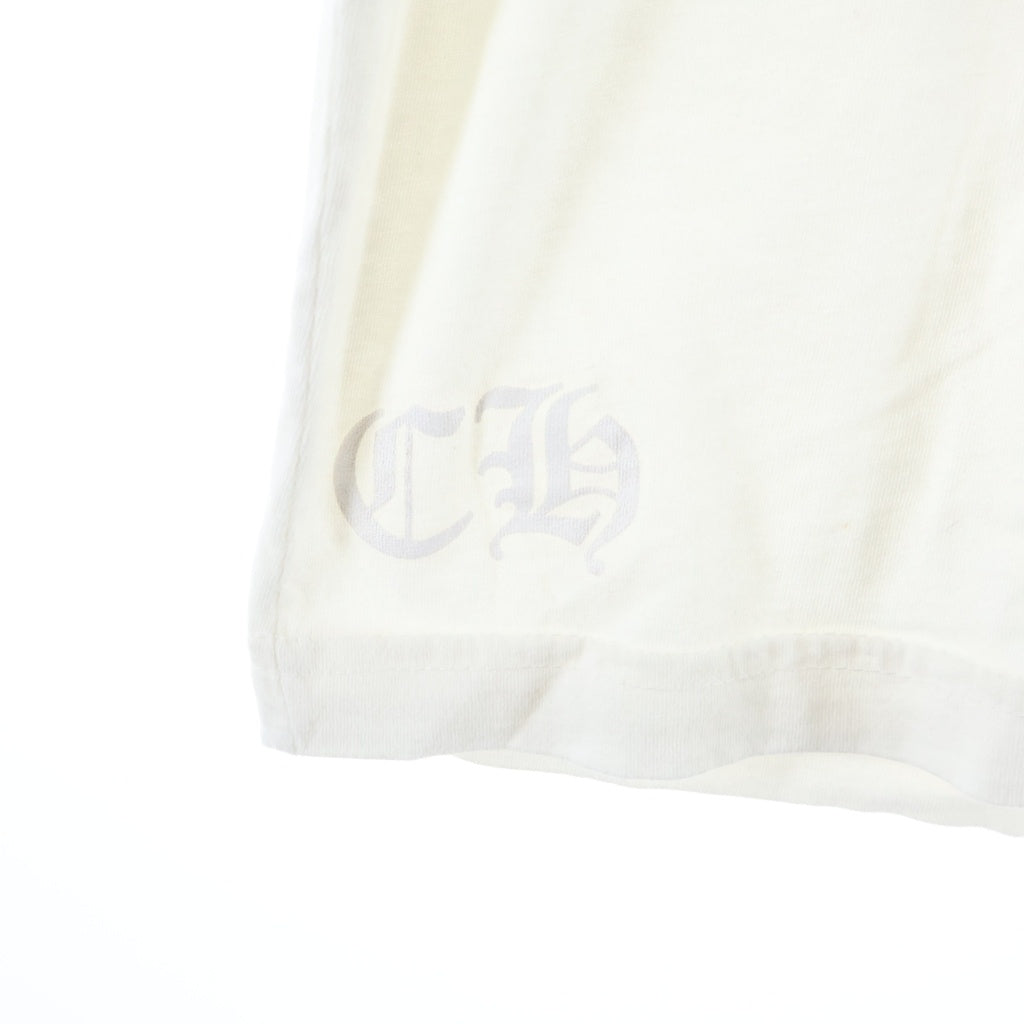 CHROME HEARTS(クロムハーツ) Striped Vne Dagger ストライプヴァインダガー プリント 半袖Tシャツカットソー ホワイト/オレンジ