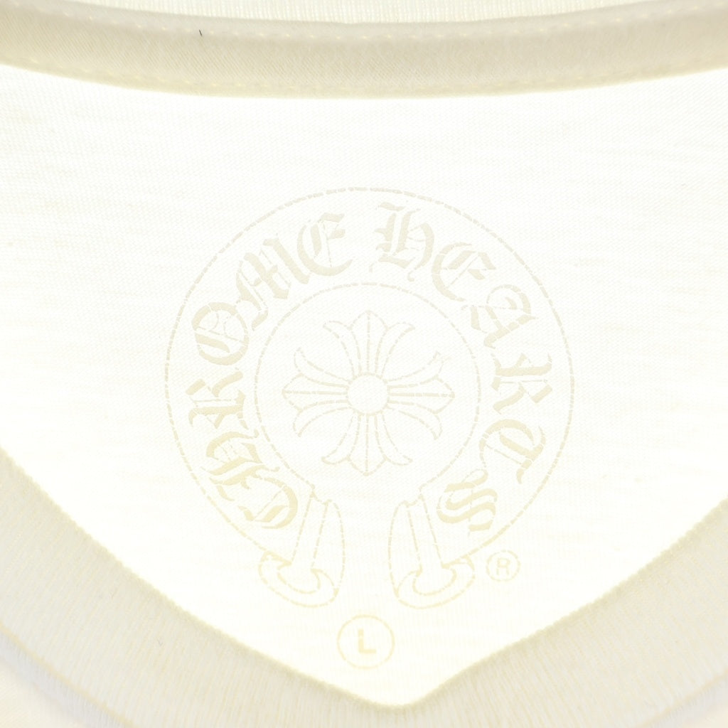 CHROME HEARTS(クロムハーツ) Striped Vne Dagger ストライプヴァインダガー プリント 半袖Tシャツカットソー ホワイト/オレンジ