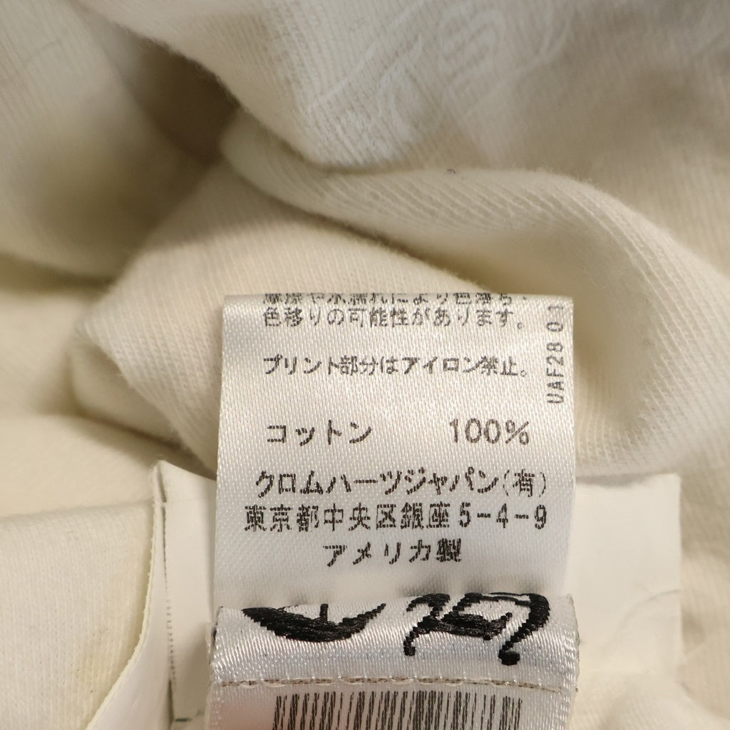 CHROME HEARTS(クロムハーツ) Striped Vne Dagger ストライプヴァインダガー プリント 半袖Tシャツカットソー ホワイト/オレンジ