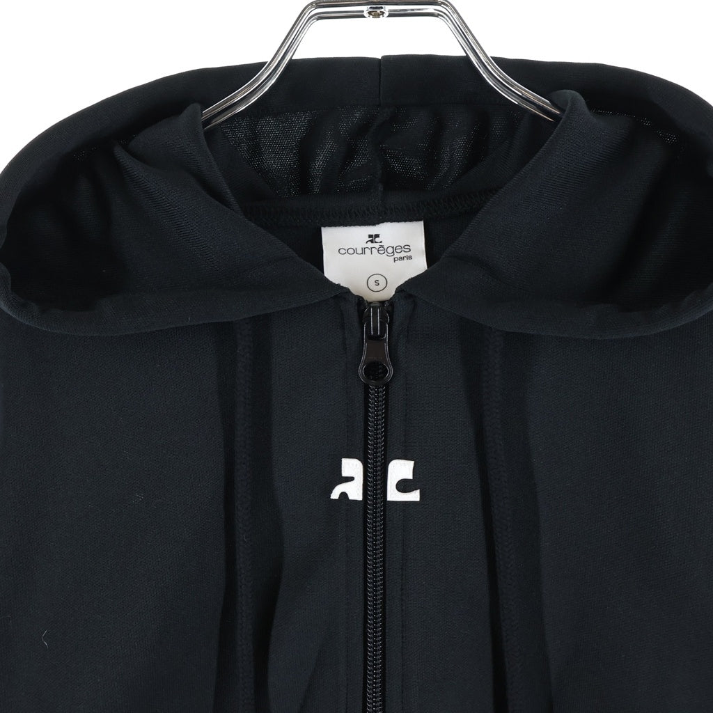 COURREGES(クレージュ) クロップド ジップアップパーカー レディース ブラック