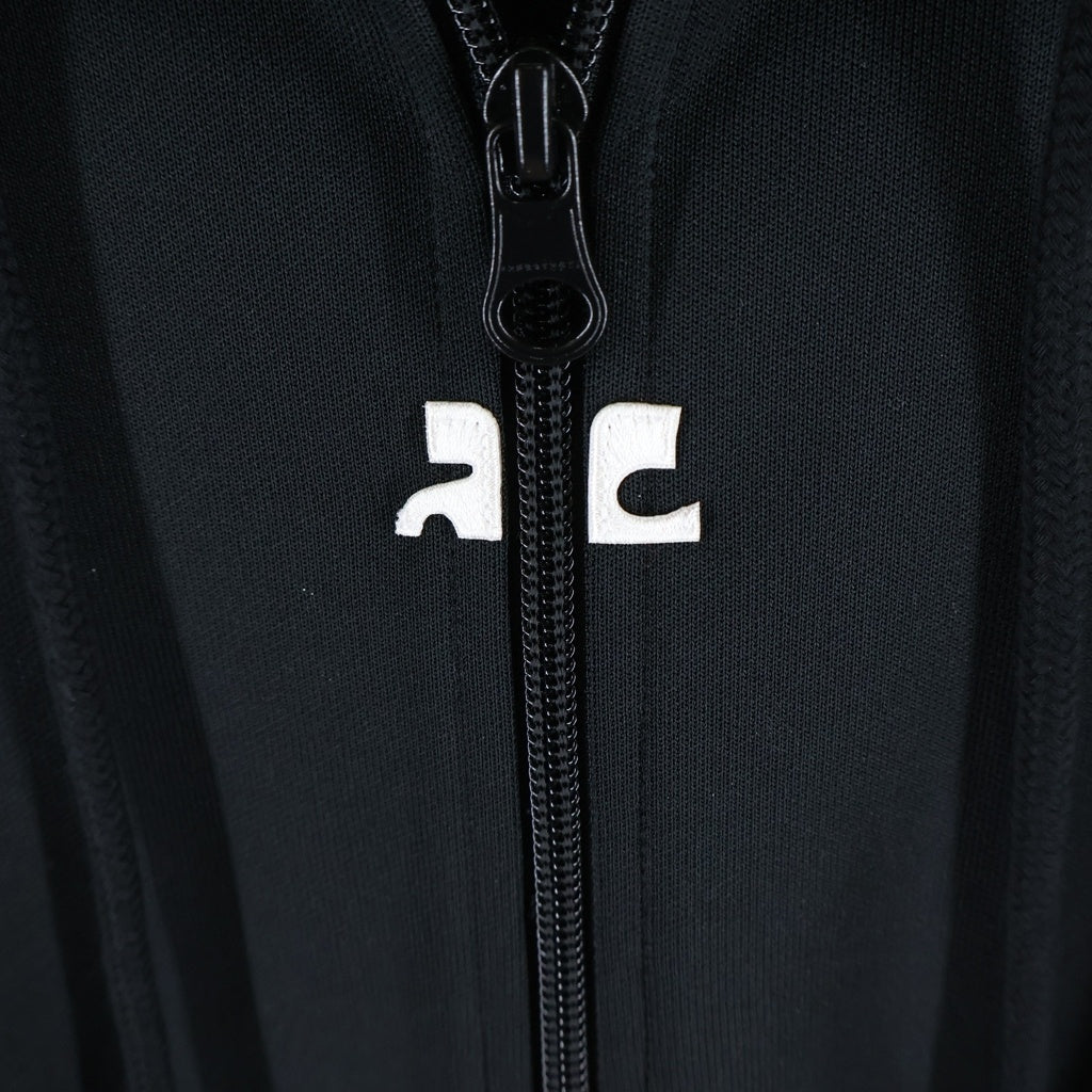 COURREGES(クレージュ) クロップド ジップアップパーカー レディース ブラック