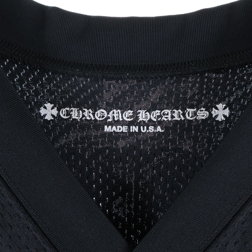 CHROME HEARTS(クロムハーツ) MESH WARM UP JERSEY メッシュワームアップジャージ ゲームシャツ 長袖Tシャツカットソー ロンT ブラック