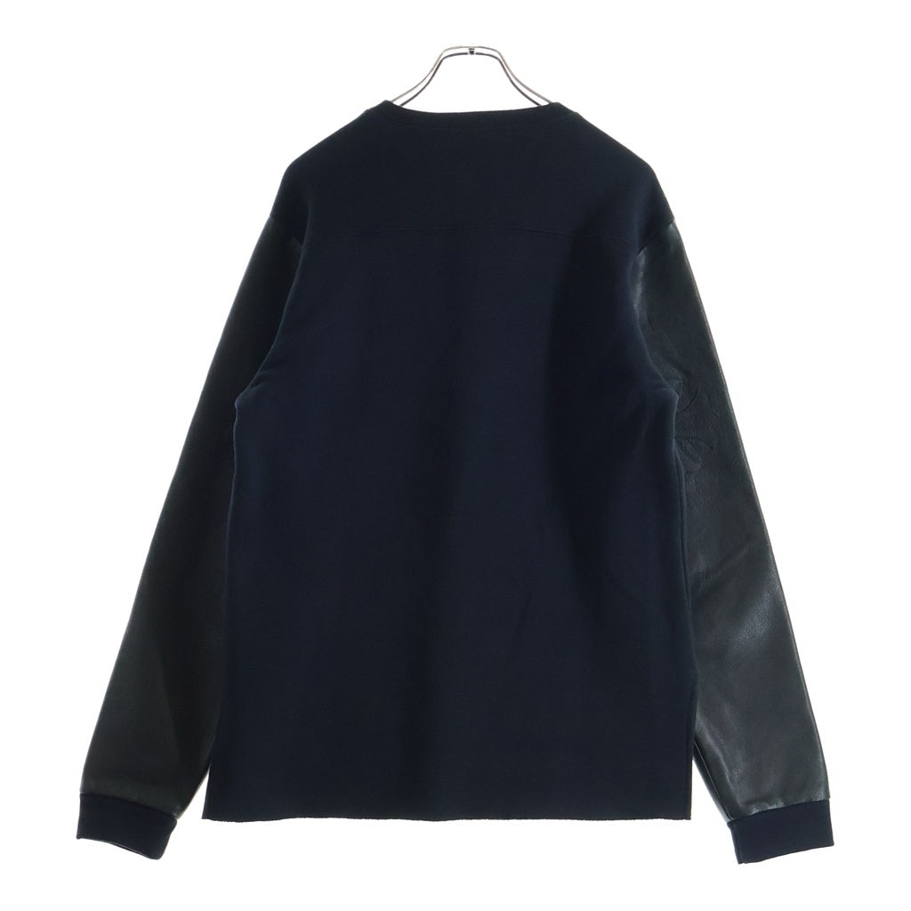 CHROME HEARTS(クロムハーツ) Y NOT CEMETERY CROSS LEATHER PATCH ワイノット セメタリークロス レザーパッチ クルーネック スウェットトレーナー ブラック