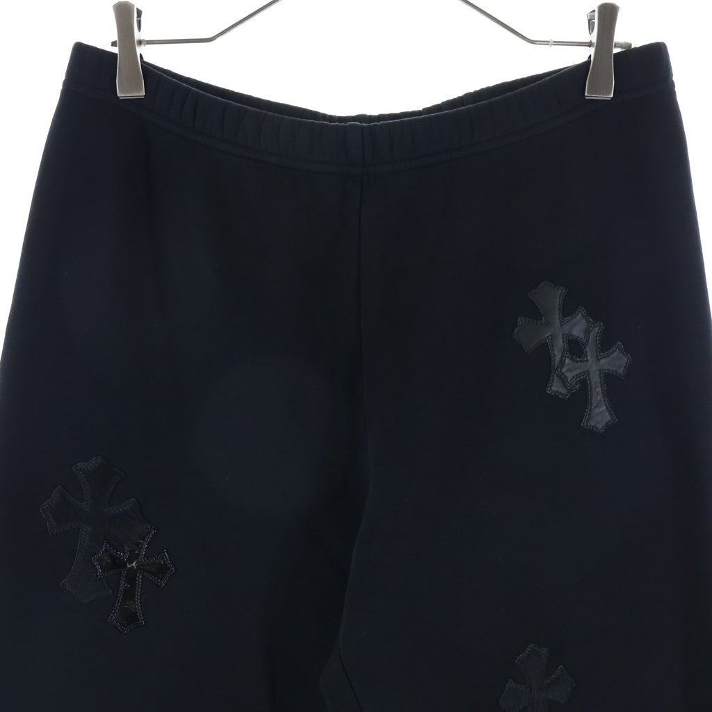 CHROME HEARTS(クロムハーツ) Y NOT HARAKO CROSS PATCH SWEAT PANTS ワイノット ハラコ クロスパッチ スウェットパンツ ブラック