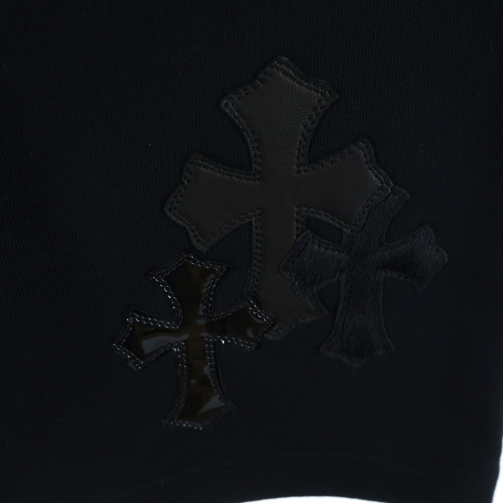 CHROME HEARTS(クロムハーツ) Y NOT HARAKO CROSS PATCH SWEAT PANTS ワイノット ハラコ クロスパッチ スウェットパンツ ブラック
