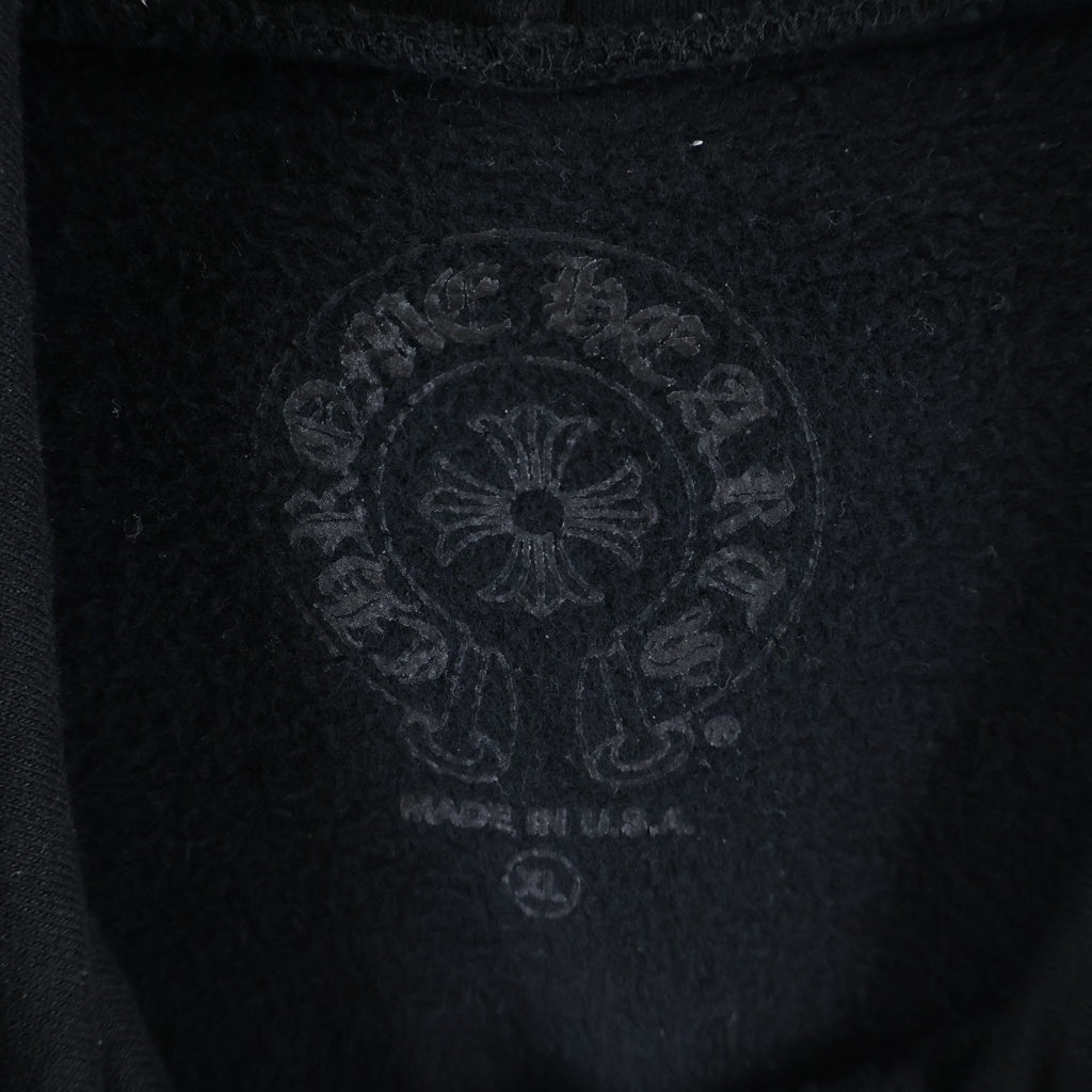 CHROME HEARTS(クロムハーツ) SWTSHRT PLVR バックチョンパーホースシュープリントプルオーバーパーカー ブラック