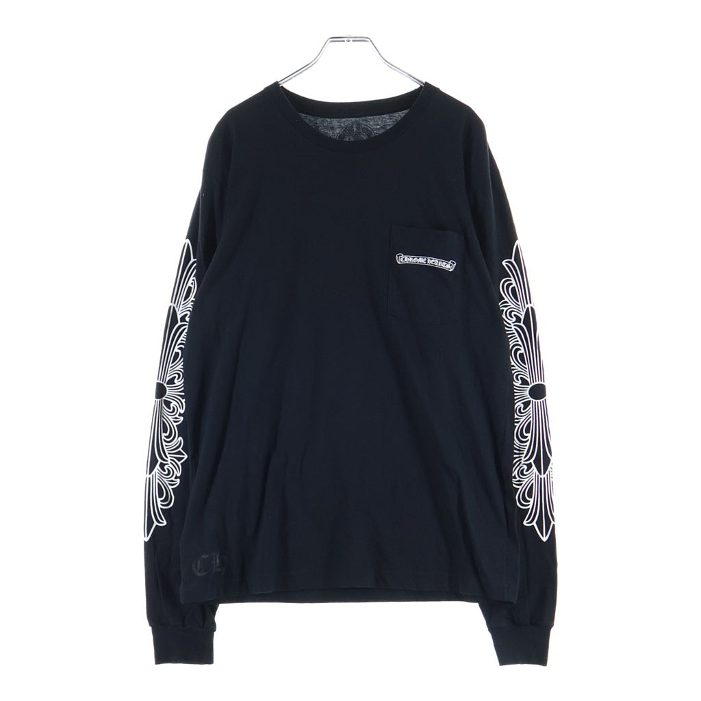 CHROME HEARTS(クロムハーツ) Vine Dagger Floral ヴァインダガー アームフローラル 長袖Tシャツ ロンT カットソー ブラック
