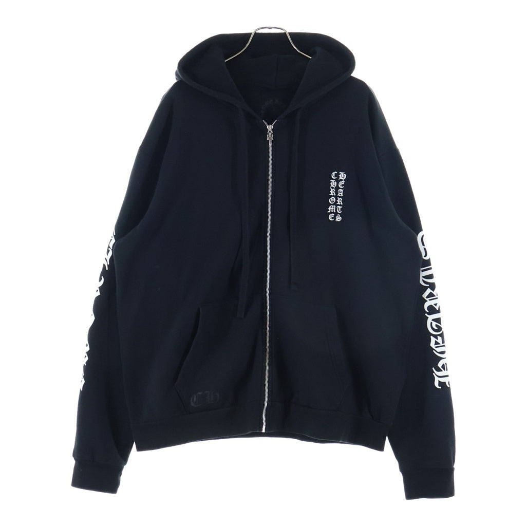 CHROME HEARTS(クロムハーツ) SWTSHRT HD ZIP バーティカルロゴ スウェット ジップアップパーカー ブラック