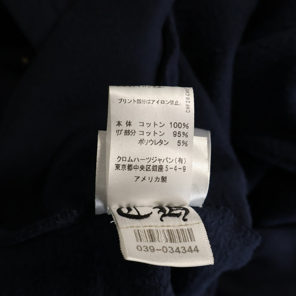 CHROME HEARTS(クロムハーツ) SWTSHRT HD PLVR バックホースシュー袖フローラルプリント プルオーバーパーカー フーディ ネイビー/レッド