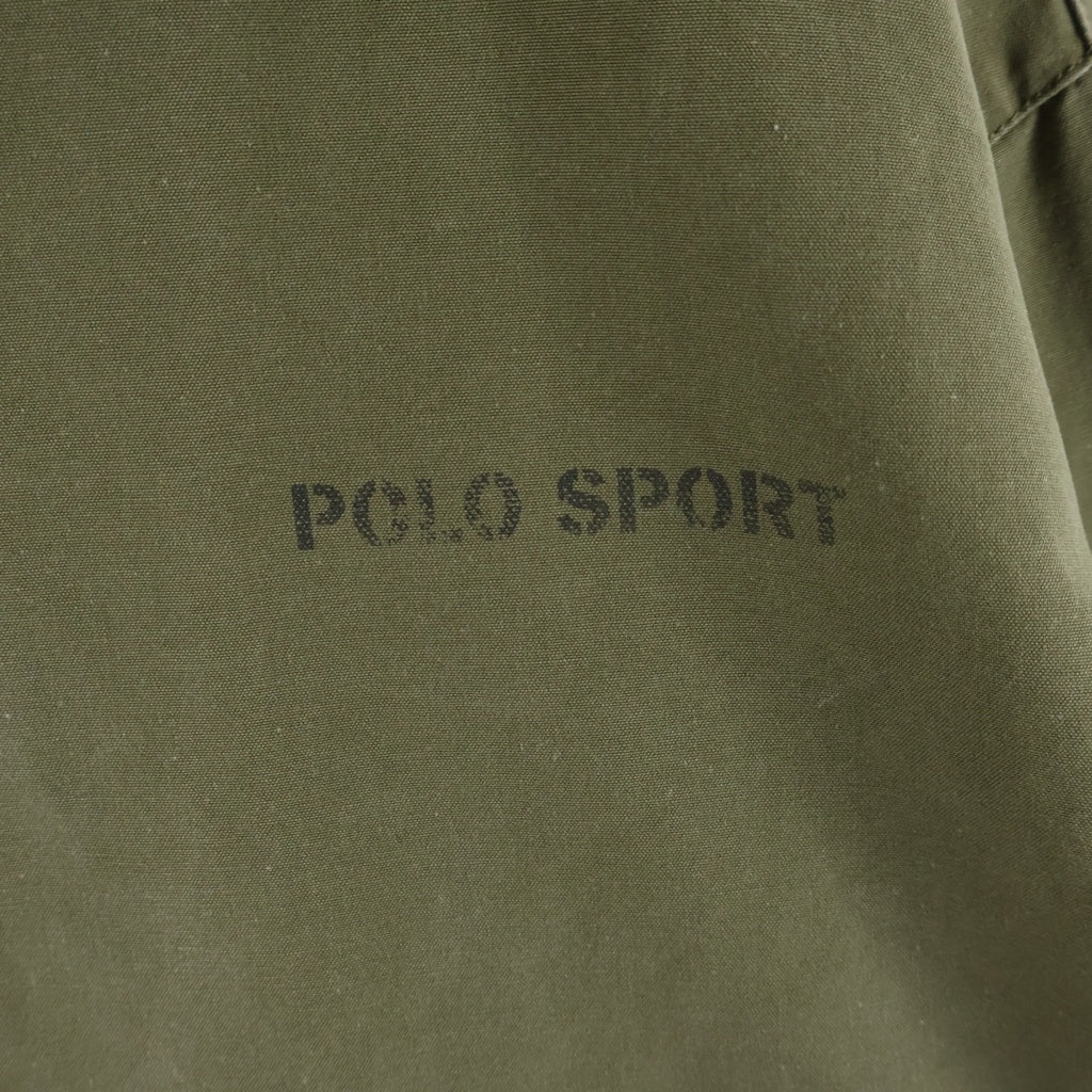 POLO SPORT RALPH LAUREN(ポロスポーツラルフローレン) 90s バック星条旗プリント コットンスイングトップ ジャケット カーキ